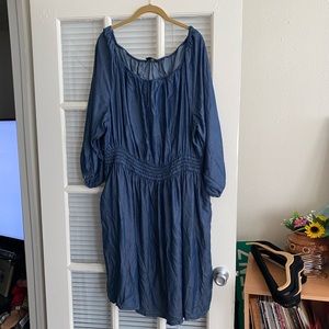 Lane Bryant Chambray Peasant Dress 26/28